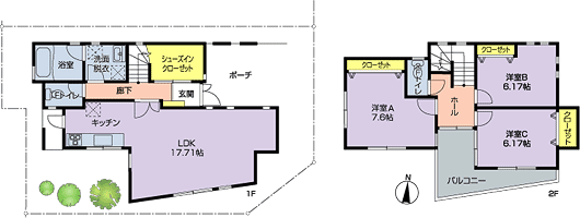 1F 2F 平面図